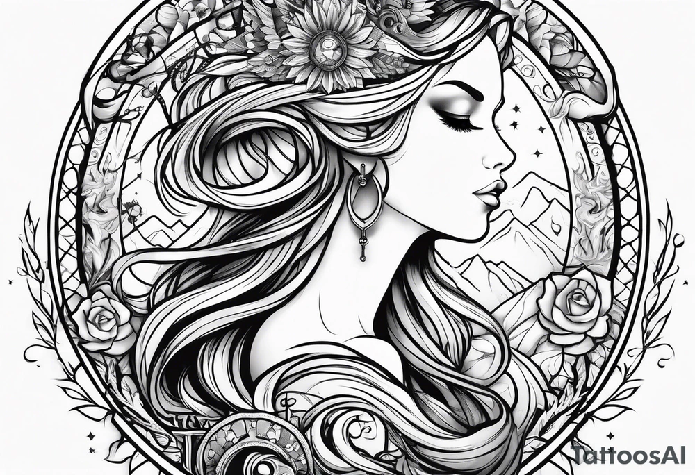 Virgo, ruling planet and element tattoo idea