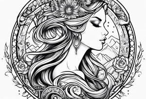 Virgo, ruling planet and element tattoo idea