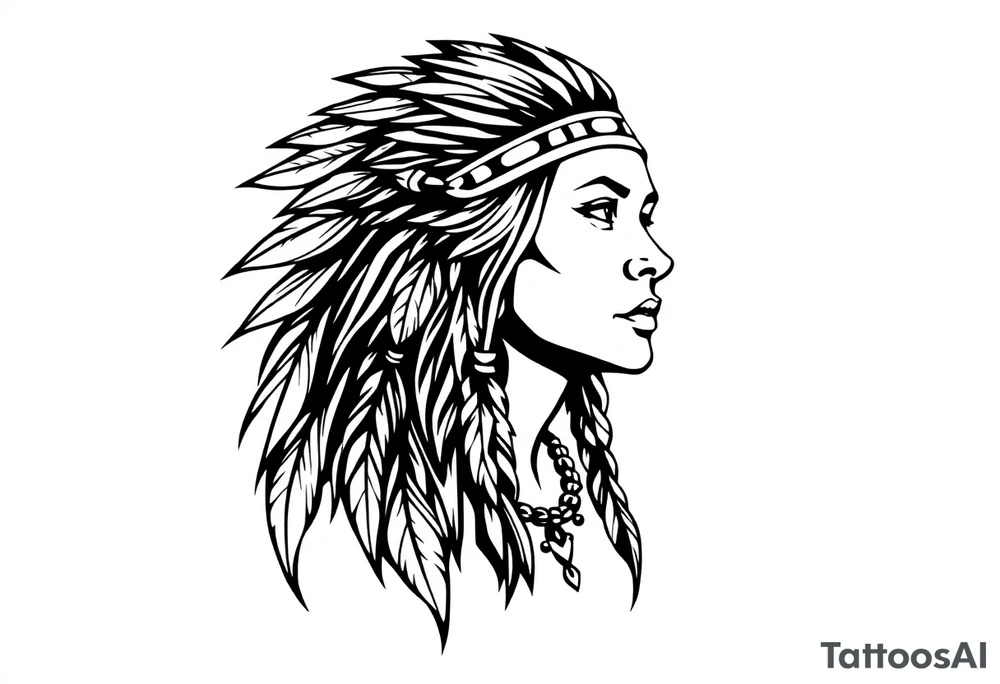 Native American female tattoo idea