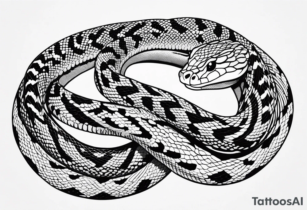 Elegant and wise snake (python), with no agressive tattoo idea