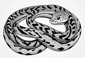 Elegant and wise snake (python), with no agressive tattoo idea