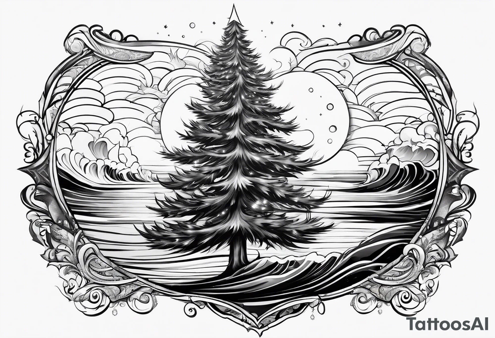 Christmas tree.  Salt air. Ocean. tattoo idea