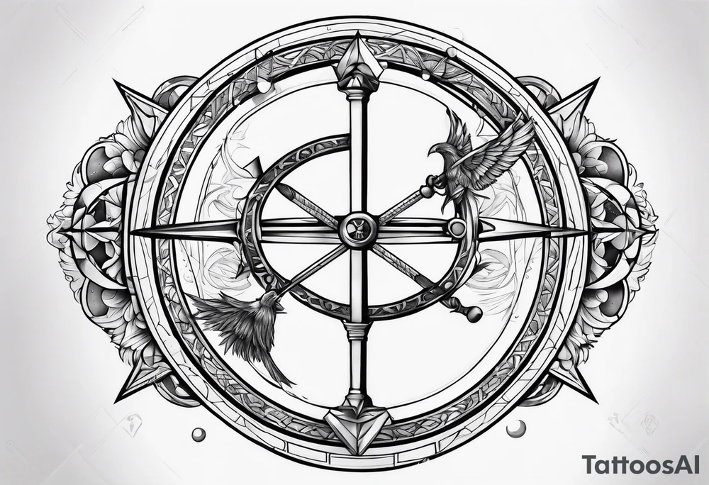SAGITTARIUS WITH ROMAN NUMERALS tattoo idea