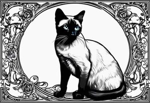 Siamese cat looking at a dog tattoo idea