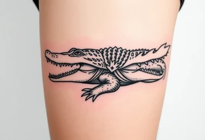 powerful majestic  crocodile tattoo idea
