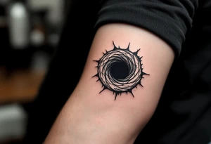 A representation of of a worm hole tattoo idea