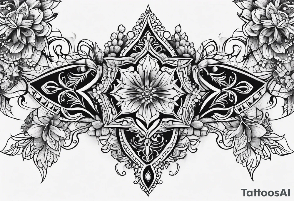 Sternum lace tattoo idea