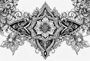 Sternum lace tattoo idea