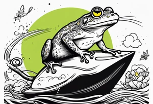 Frog riding rat, battle, illustrative tattoo idea