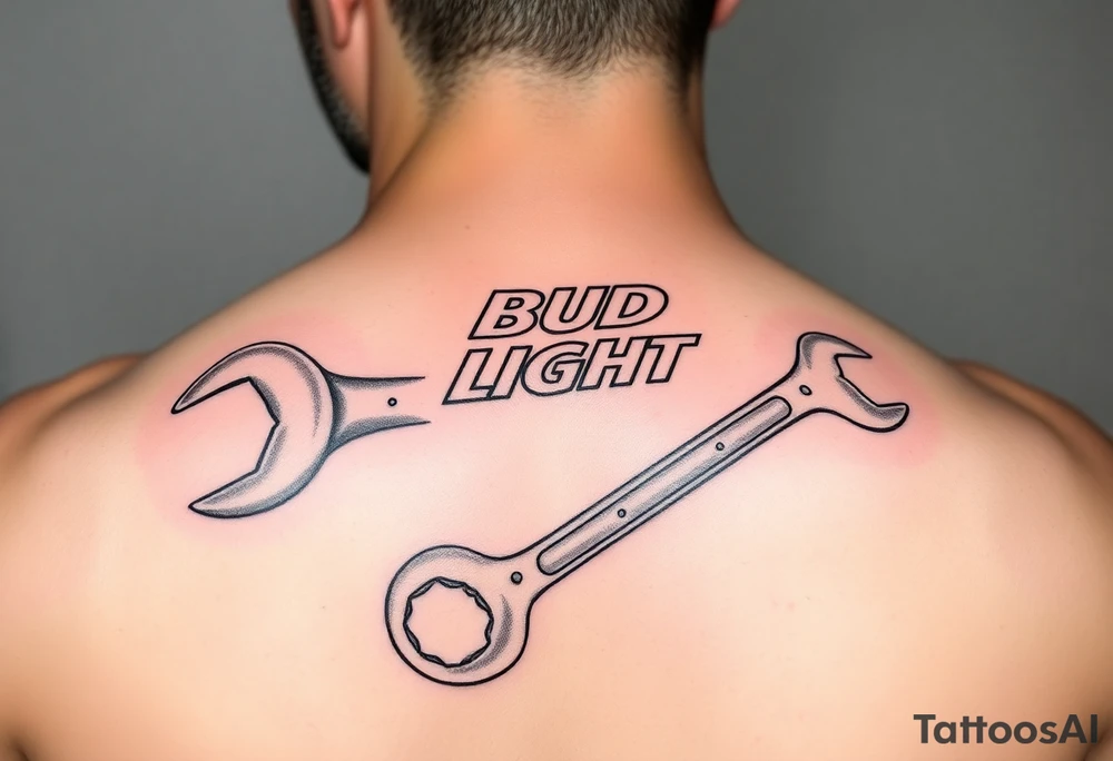 A cold bud light a flip flop a wrench in one memorial tattoo tattoo idea