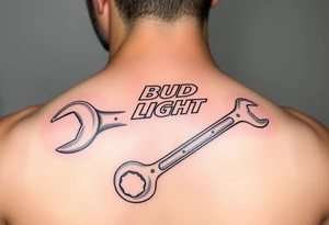 A cold bud light a flip flop a wrench in one memorial tattoo tattoo idea