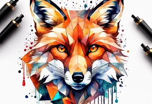 Watercolor fox tattoo idea