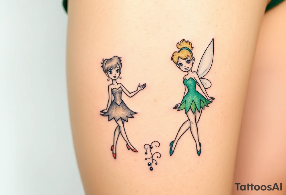 Peter pan, Wendy, Tinker Bell and Winter Tinker bell tattoo idea