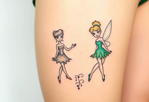 Peter pan, Wendy, Tinker Bell and Winter Tinker bell tattoo idea