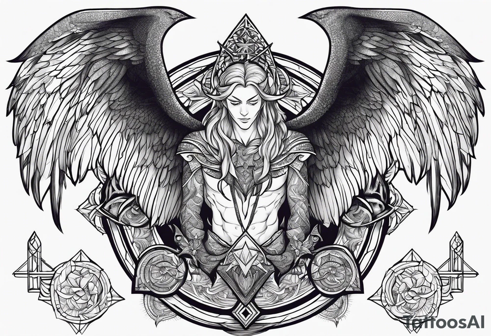 Lucifer com asas tattoo idea