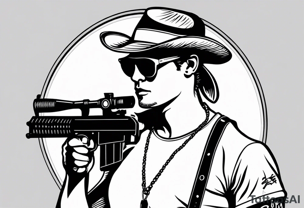 capricorn with sunglasses and a shotgun tattoo idea