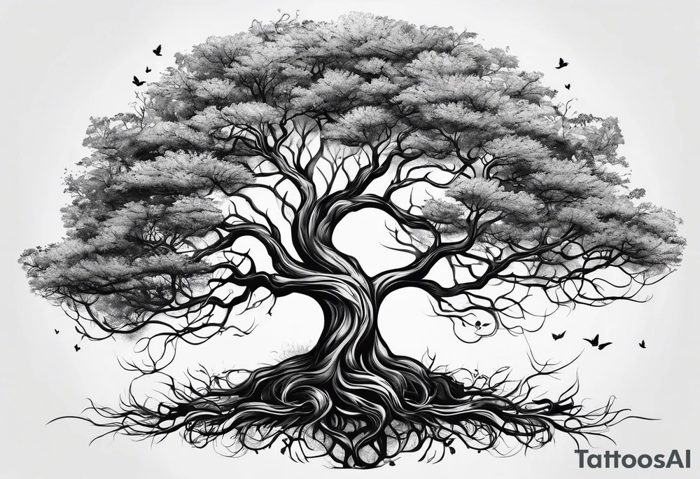 Simple tree NO LEAVES tattoo idea
