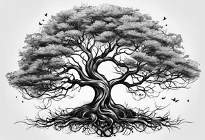 Simple tree NO LEAVES tattoo idea