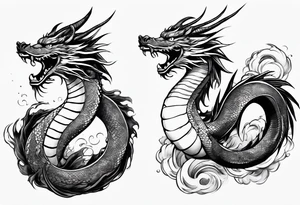 Haku from Spirited Away in dragon form flying wrapping around the wrist and forearm tattoo idea