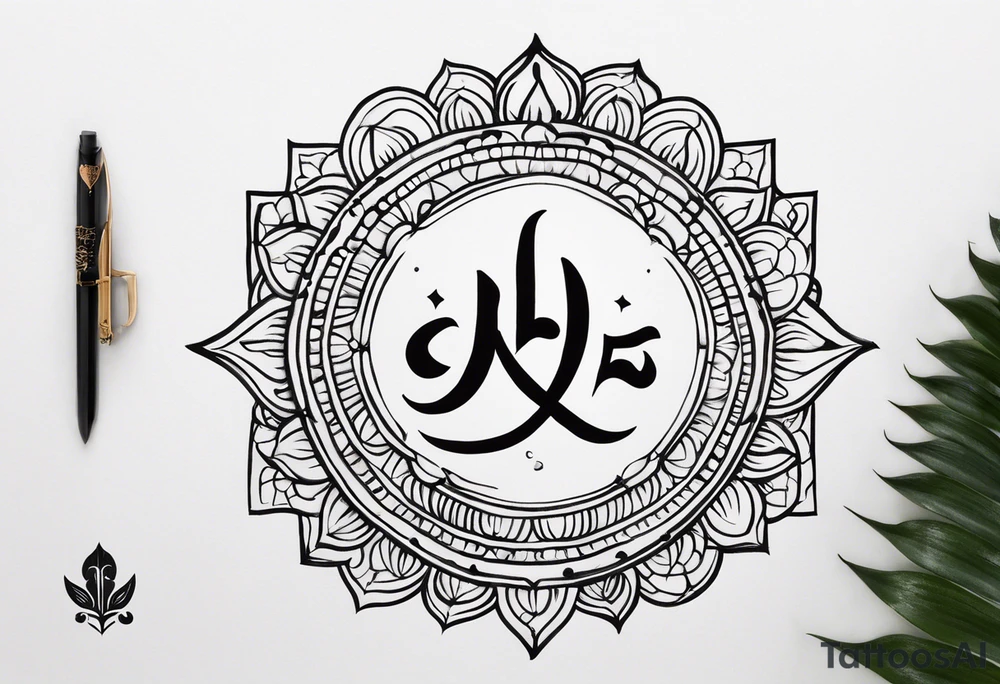 Tattoo ਨਿਰਭਉ ਨਿਰਵੈਰ written in Gurmukhi written text. Add fire and heart to symbolize strength and love tattoo idea