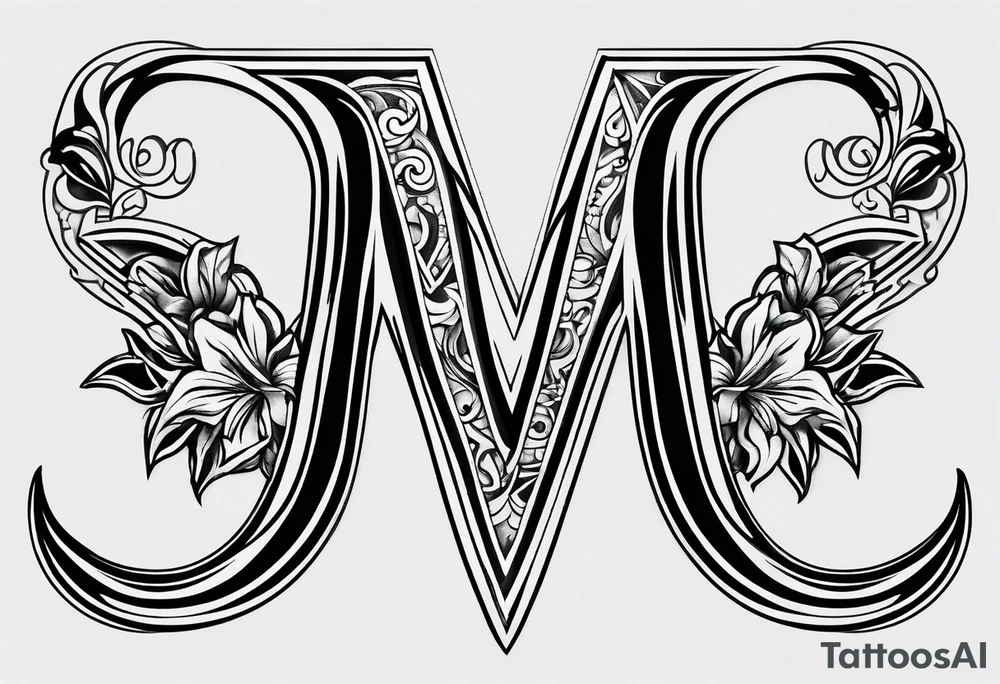 combined letter g and m tattoo idea