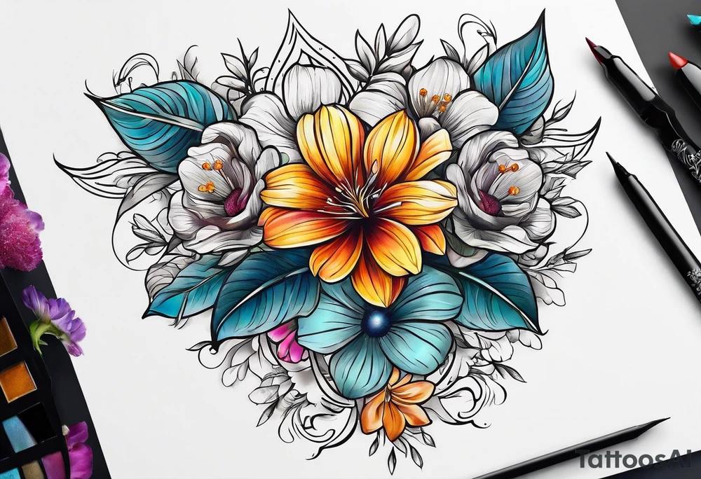 Gladolius flowers tattoo idea