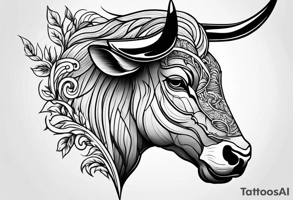Taurus head split down the middle by an arrow tattoo idea Taurus head split down the middle by an arrow tattoo idea