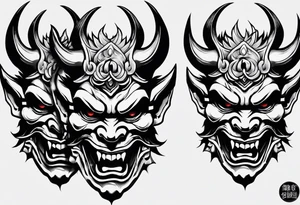 Undead oni mask tattoo idea
