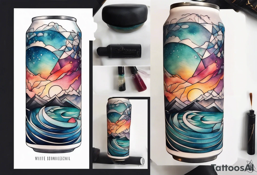 tattoo that represents what goes around comes around water color
 based tattoo idea