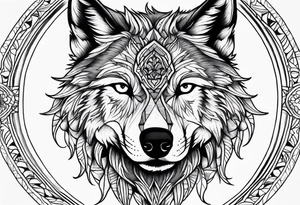 Spiritual wolf tattoo idea