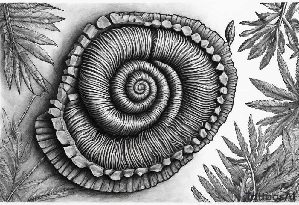 A crinoid fossil found in Iowa in black ink tattoo idea