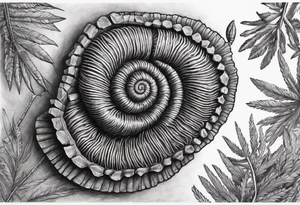 A crinoid fossil found in Iowa in black ink tattoo idea