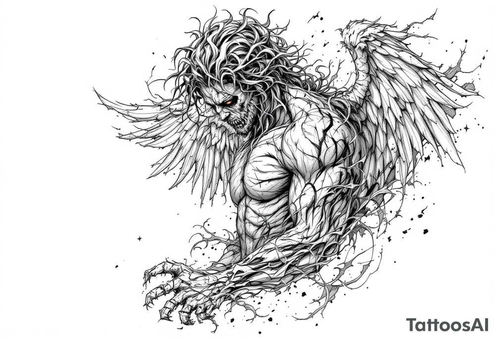Corrupted angel tattoo tattoo idea