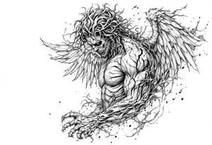 Corrupted angel tattoo tattoo idea