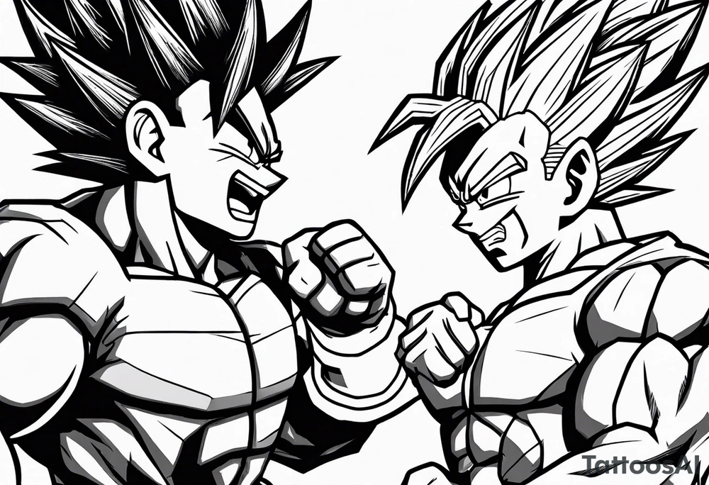 Goku and vegeta fighting to the death tattoo idea