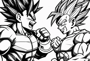 Goku and vegeta fighting to the death tattoo idea