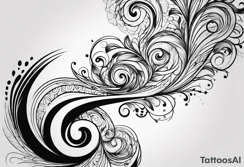 Swirls and whirls from fingers to elbow half sleeve tattoo idea