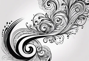 Swirls and whirls from fingers to elbow half sleeve tattoo idea