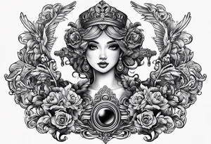Cherubin with guns tattoo idea