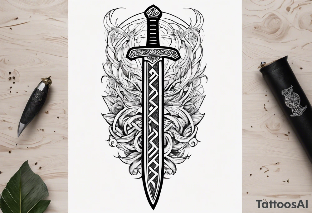 Viking sword Valhalla tattoo idea