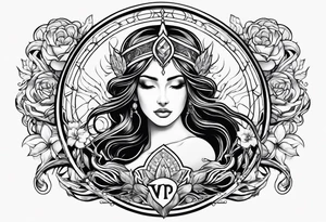 Virgo with   mercury  earth element symbol tattoo idea
