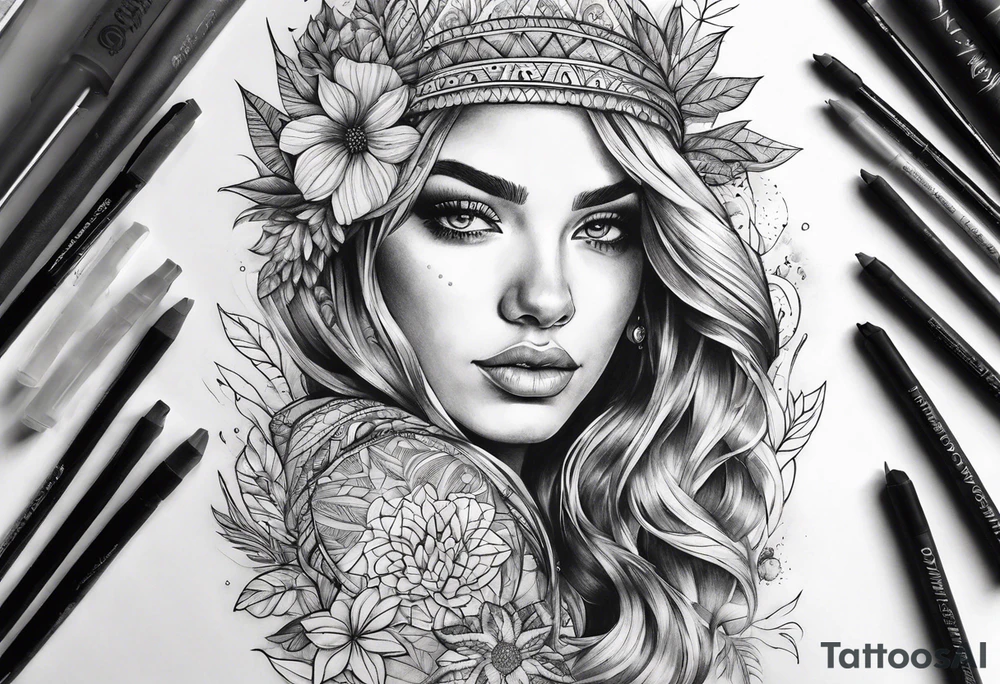 Fine line, earthy elements tattoo idea