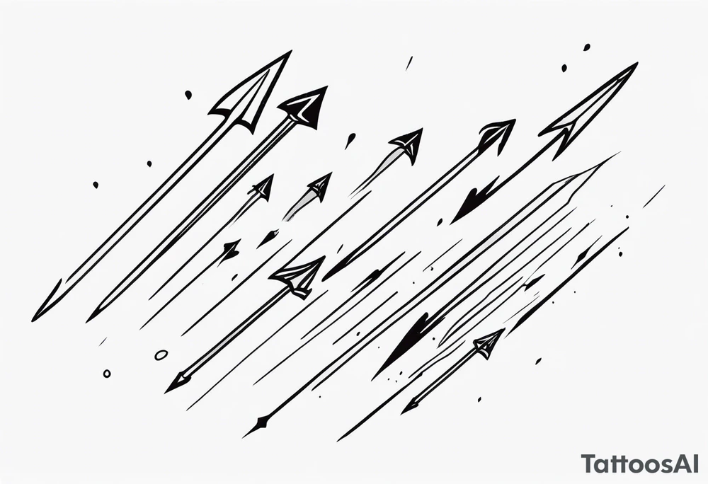flaming arrows raining down from sky tattoo idea
