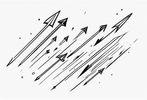 flaming arrows raining down from sky tattoo idea