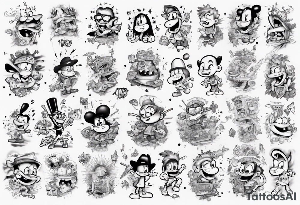 1990 nickelodeon theme montage tattoo idea
