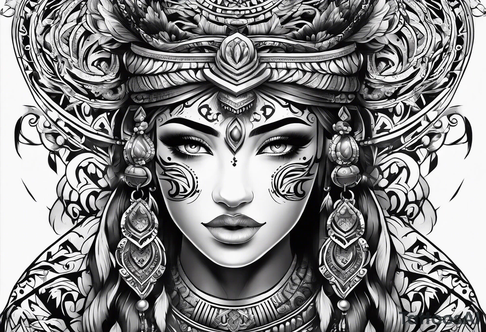 Tribal whole arm tattoo idea