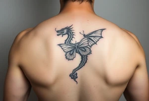dragon made of butterflies on a forearm tattoo idea