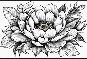 Simple Floral design cherry blossom, peony, sunflower, tulip, lily tattoo idea
