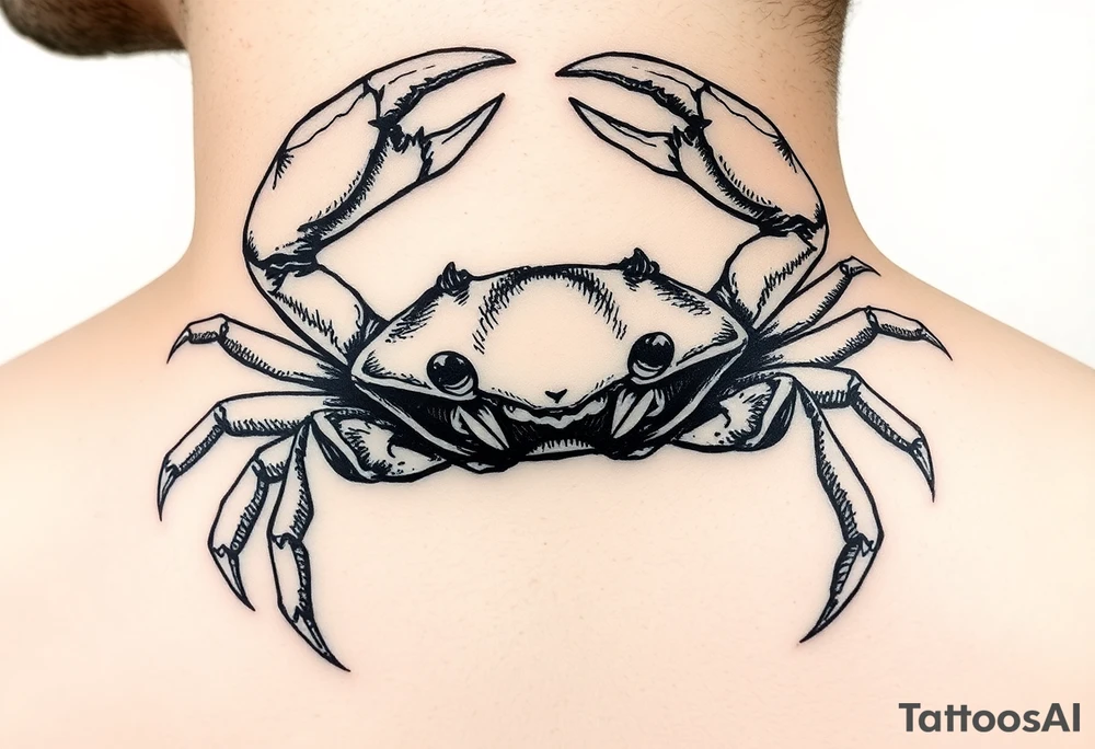 powerful vicious crab ready to defend proudly showing off that a crab is the sign of a cancerg tattoo idea