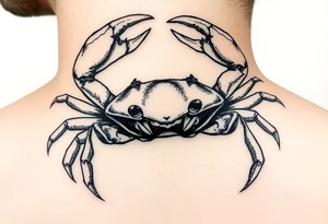 powerful vicious crab ready to defend proudly showing off that a crab is the sign of a cancerg tattoo idea